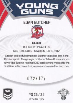 2023 NRL Traders Elite - Young Guns #YG29 Egan Butcher Back